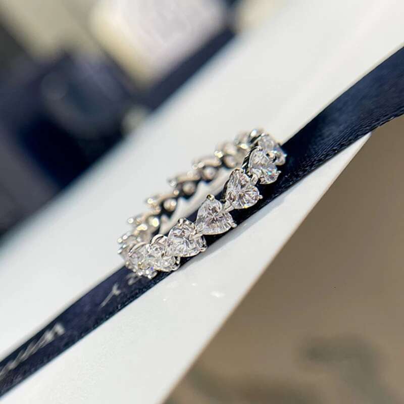 Heart Cut Full Moissanite Diamond D Color Wedding Ring 925 Sterling Silver 18K Gold Plated Luxury Top Quality Ring for Women