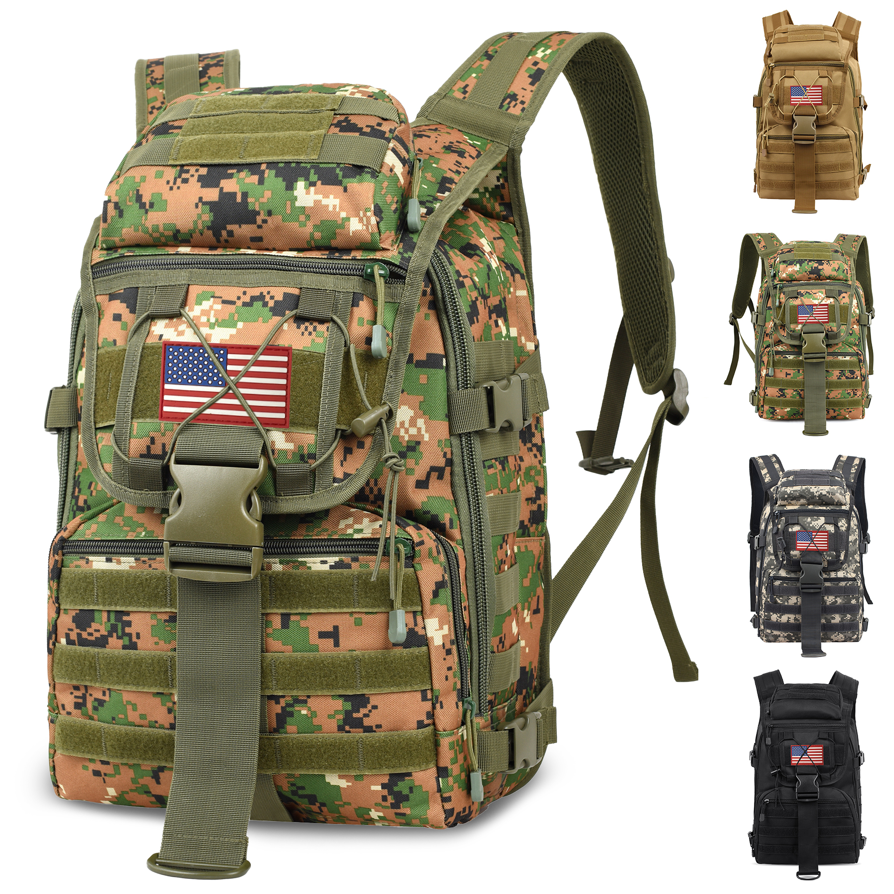 40l tactical assault backpack 900d militarygrade nylon molle system expandable rucksack for camping hiking field ops 17 laptop compartment hydration p