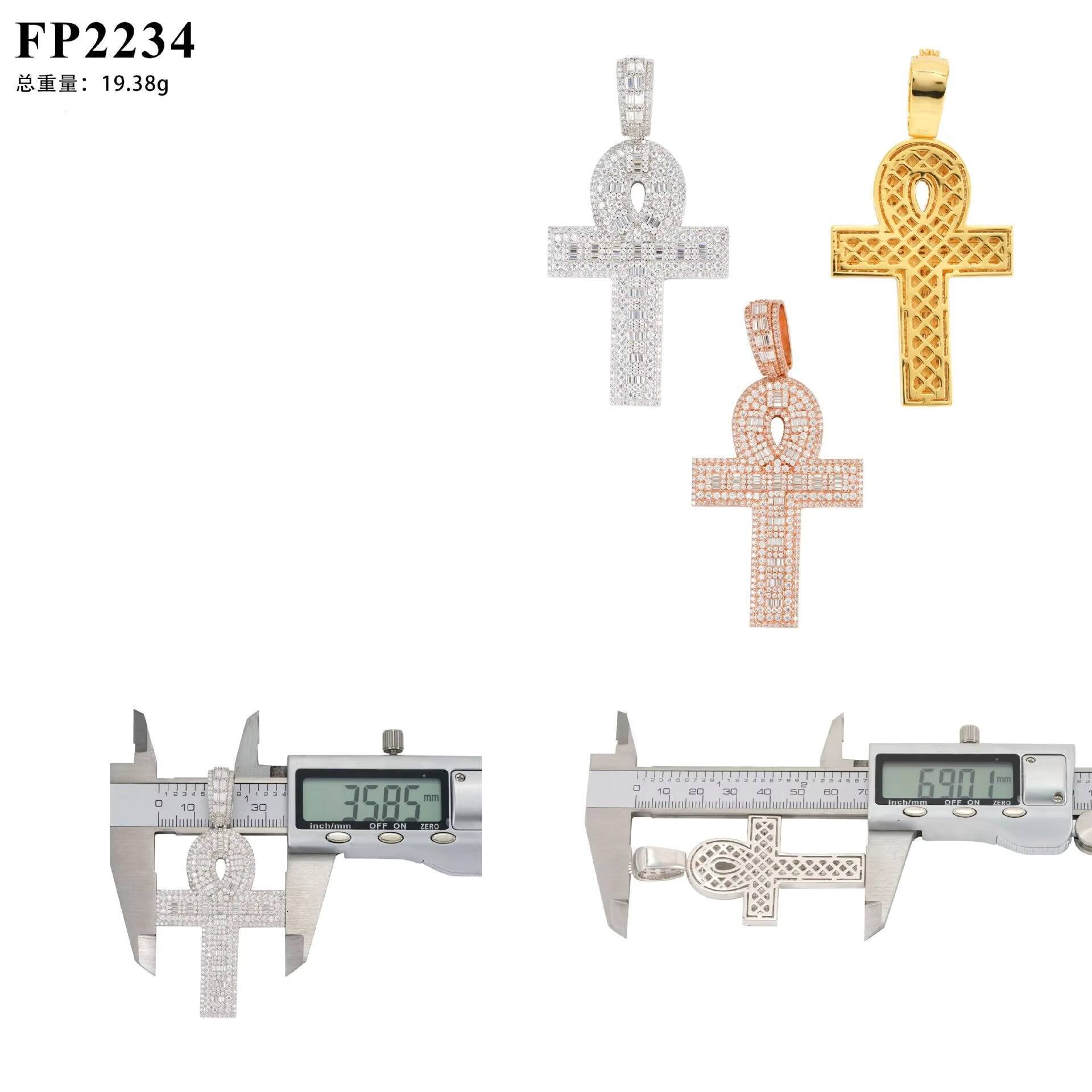 INS925 Silver Classic Hip-hop Moissanite Cross Pendant Mens/Womens Jewelry Exclusive Classic Design Charming Pendant Charm
