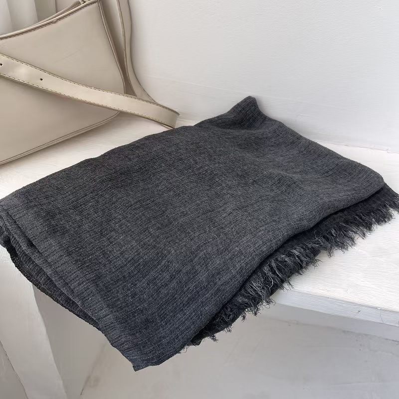 T597 scarf women autumn literary fresh all-match contrast color striped texture men and women the same cotton and linen thin shawl neck scarf spring a