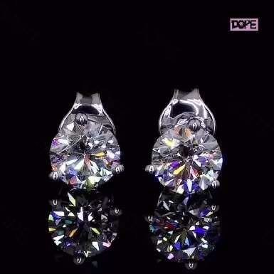 Luxury Earrings Women 925 Sterling Silver Round Studs 4mm 5mm 6.5mm 8mm VVS Dazzling Moissanite Earrings