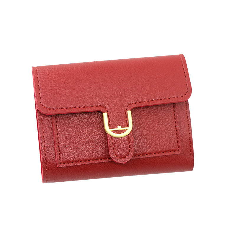 designer wallet New Korean Version Women S Wallet Short Small Off Ins Simple Solid Color Coin Purse Bank Card Change Hand Held Bag luxury wallet key p