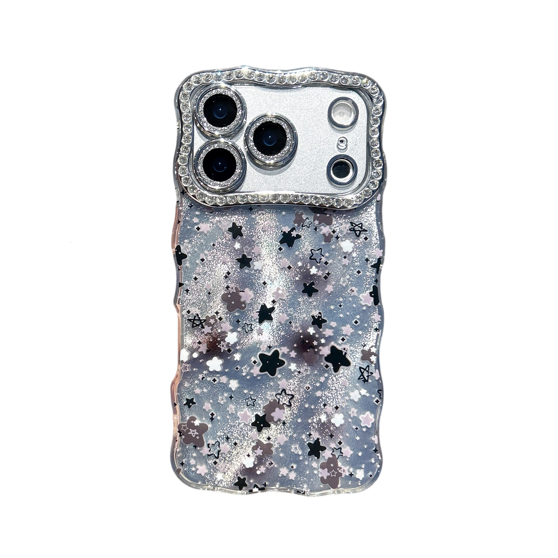 Twisted Edge Gradient Star Phone Case iPhone 17 Pro Max Compatible With Apple 16/15 Pro Diamond Lens Hard Case
