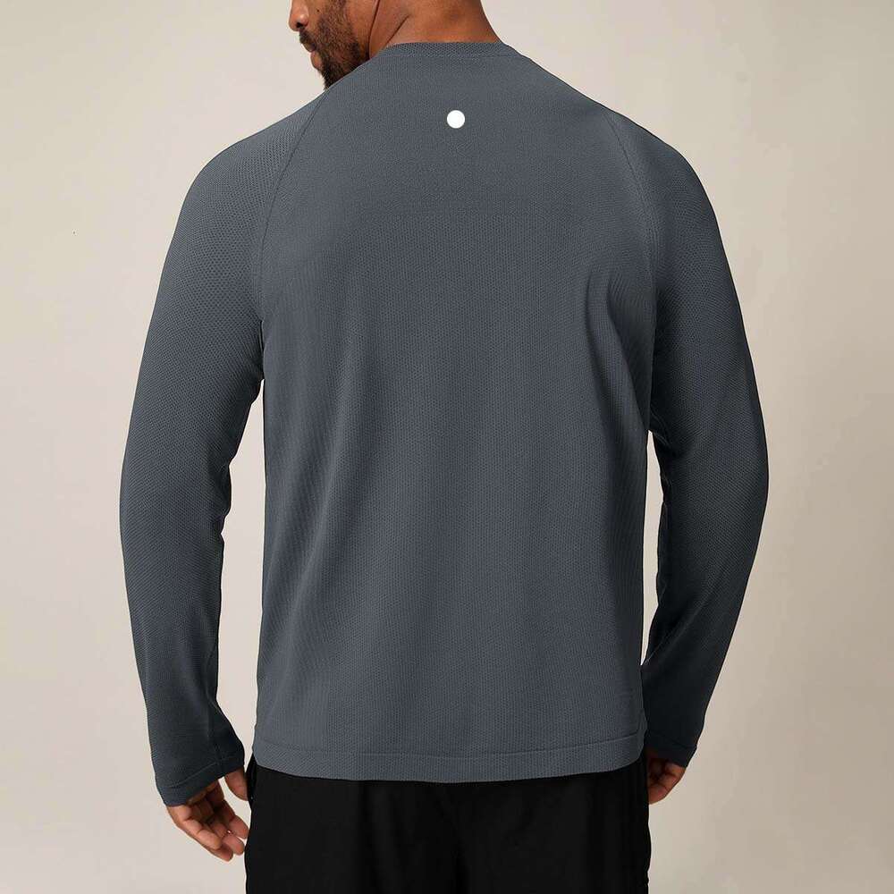 L-3804 Mens Seamless Sports Casual Outdoor Quick-Drying Long-Sleeved T-Shirt Men's Moisture Absorption Breathable Home Commuting Top