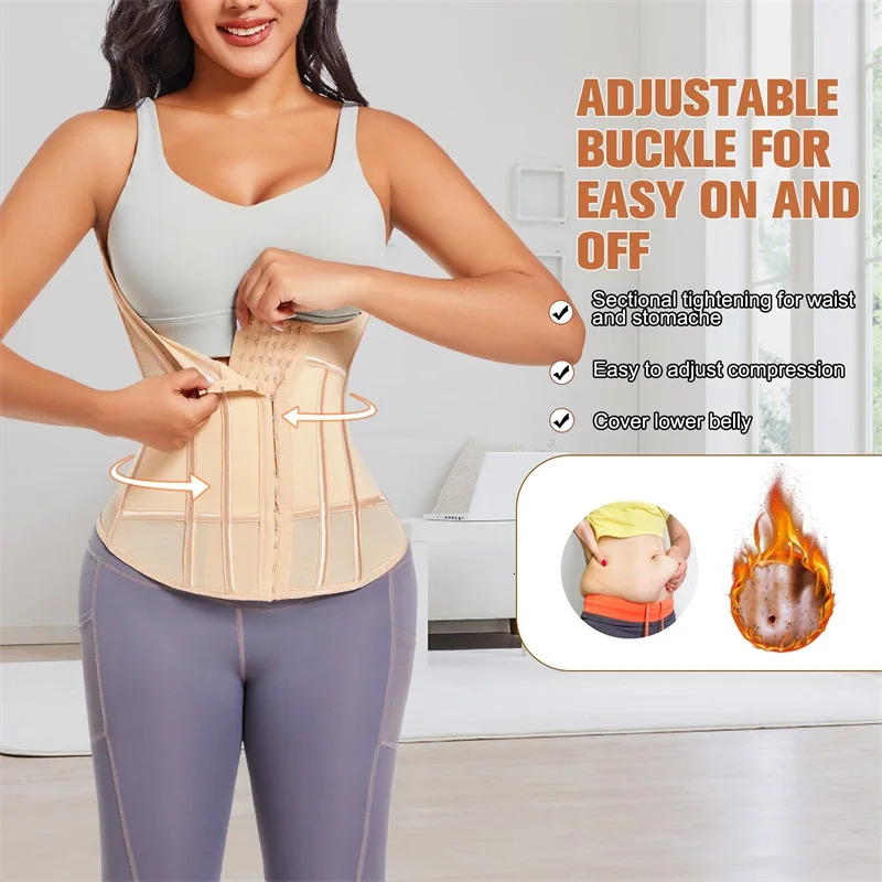 MiiOW waist training tight corset womens binding shape abdominal wrap body weight loss belt flat abdomen exercise female girl 250430