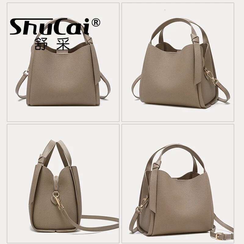 Genuine leather women's handbag new shoulder fashion bucket cowhide crossbody bag female