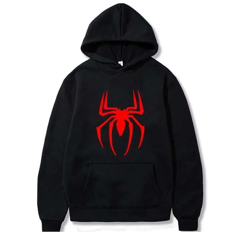 Parkour printhoodies spider spiderman hoodie for men clothing women pullovers spring sweater sweatshirt jackets black white fashion clothing women
