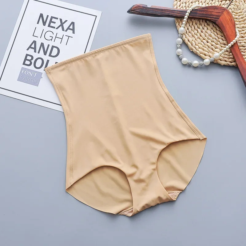 Waist tight corset back abdominal underwear ice silk seamless thin section weight loss hip lifting binding and shaping pants 250430