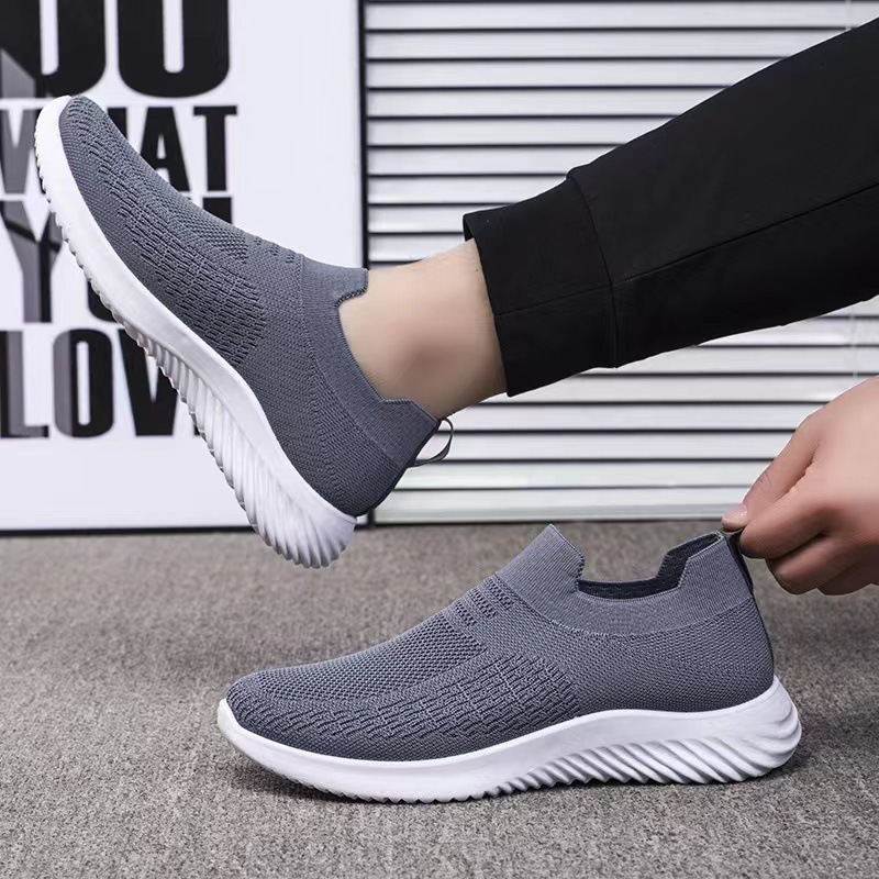 Spring Summer One Step Casual Flat Heel Men S Sock Mouth Flyknit Breathable Sports Shoes Ddmysaturn