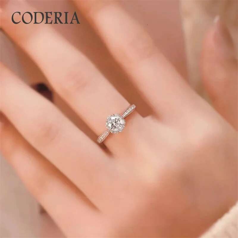 D Color 0.5 CT Moissanite Wedding Ring Excellent Cut VVS1 Pass Diamond Test Deluxe 925 Sterling Silver Rings Women Jewelry