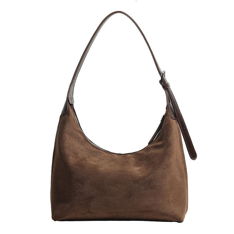2024 Autumn East New Deer Skin Matte Hobo Underarm Casual Versatile Commuter Single Cross Shoulder Dumpling Bag