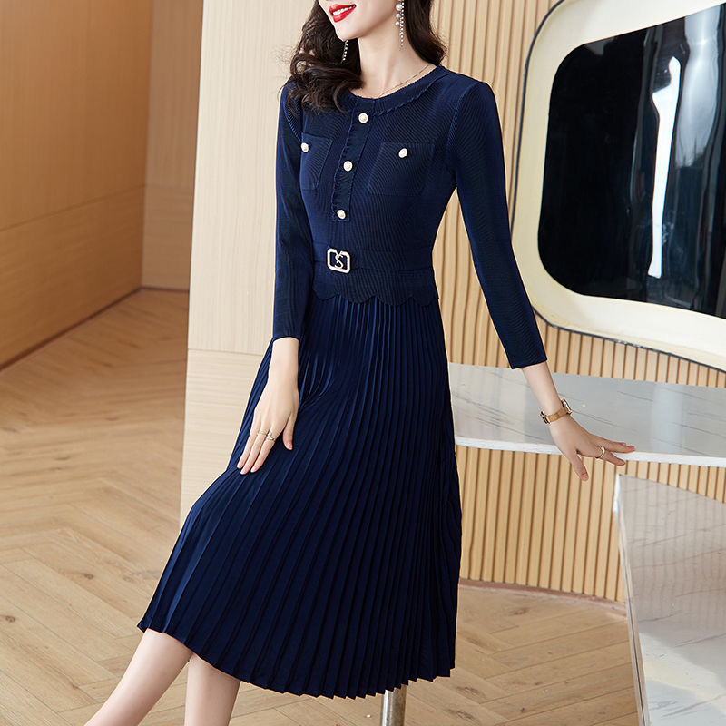 Large size women's clothing 2025 dress new style fragrance slimming stylish slimming large size long skirt D02296