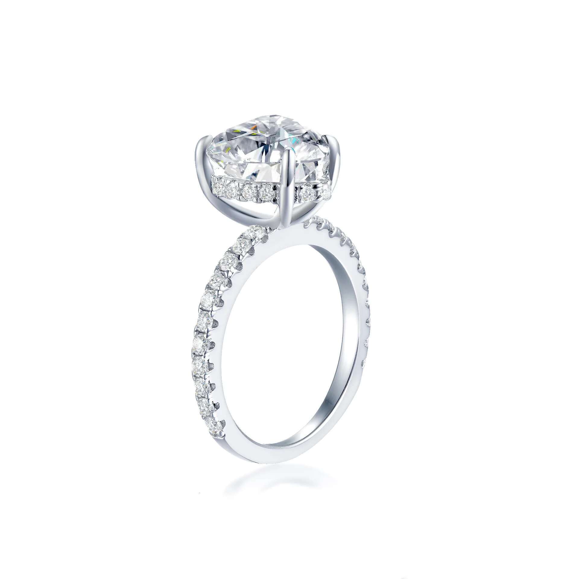 3.5CT Full Moissanite Diamond D Color VVS Ladys Heart Ring S925 Sliver Plated 18K Gold Fine Jewerly Wedding Rings for Women