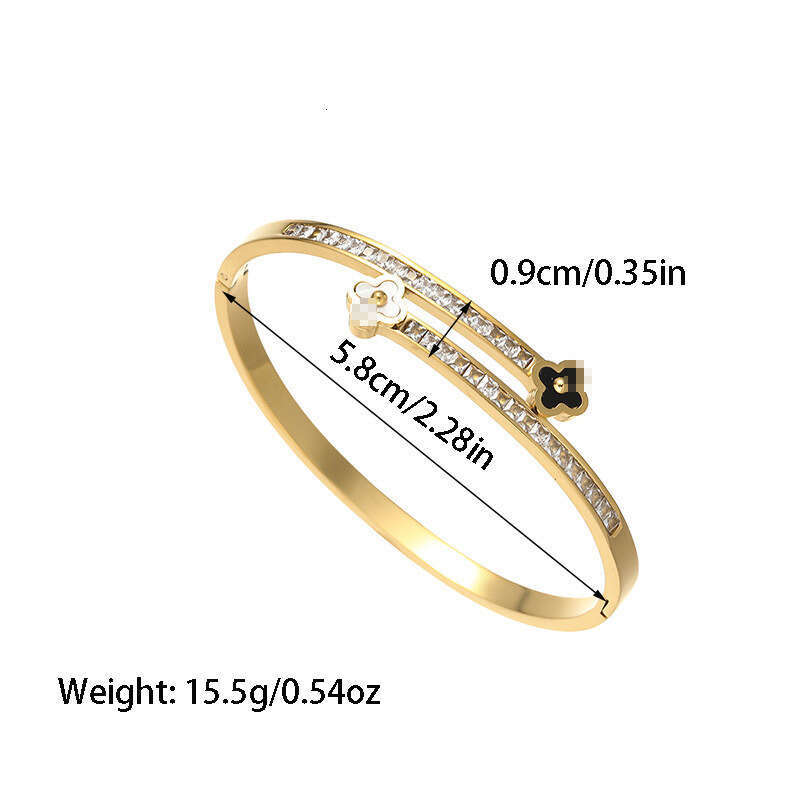 Hot sale Clover Bracelet Designer jewelry Four leaf flower high end titanium steel diamond inlaid bracelet luxury versatile fashion exquisite adjustab