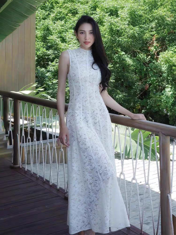 2025 Lace waist cinching dress Fashion Week Show Customized Fashion Tailored clothing womens Fashion Paris.M325