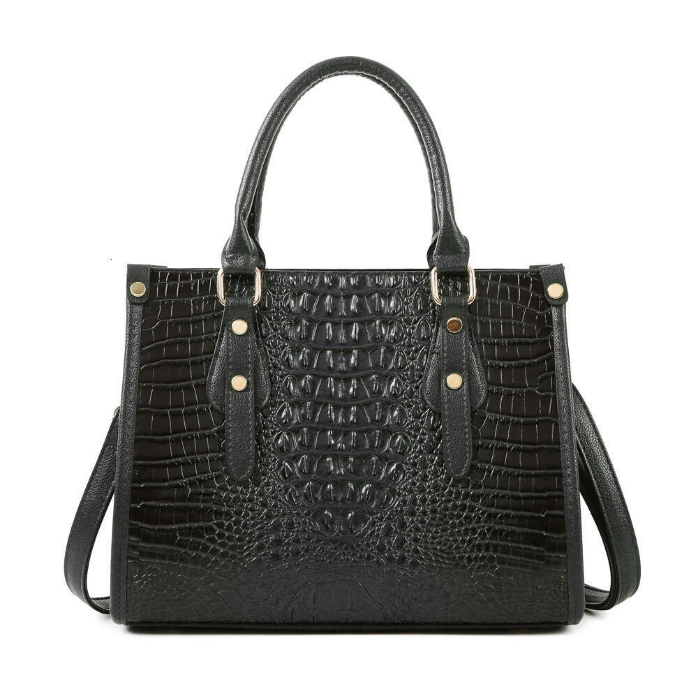 2022 Women's New Crocodile Pattern Handheld Shoulder Embossed Large Capacity Crossbody Tote Bag