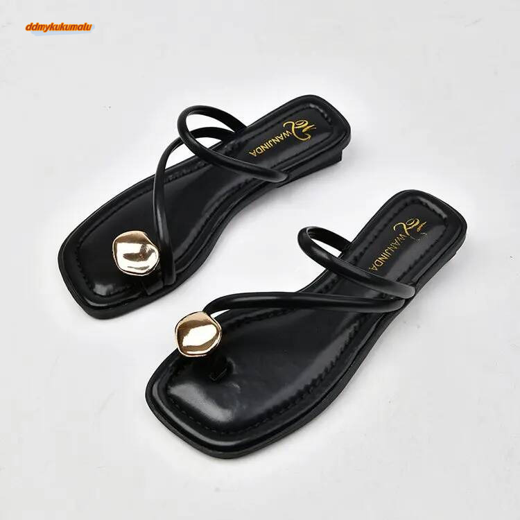 Women Slipper Woman Summer Flat Heel Roman Shoes Low Heels Sandals Footwear 2024 Women's Gladiator Open Toe Beach Ladies ddmykukumalu