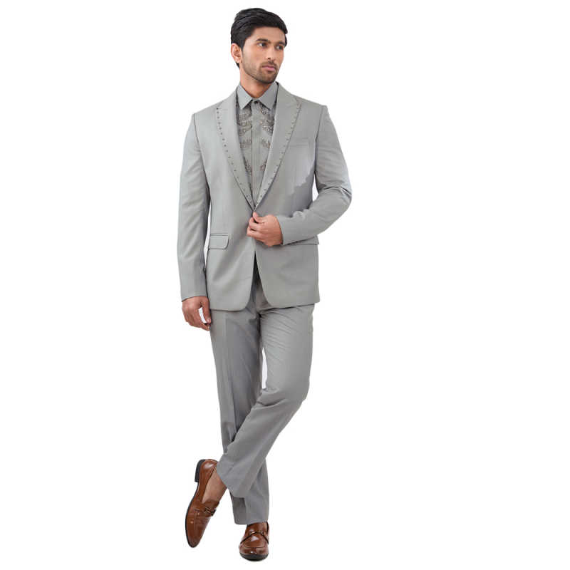 Graceful Men Suits For Wedding Groom Tuxedos 2 Pieces Jacket And Pants Prom Blazers Plus Size Formal Special Occasion Customized