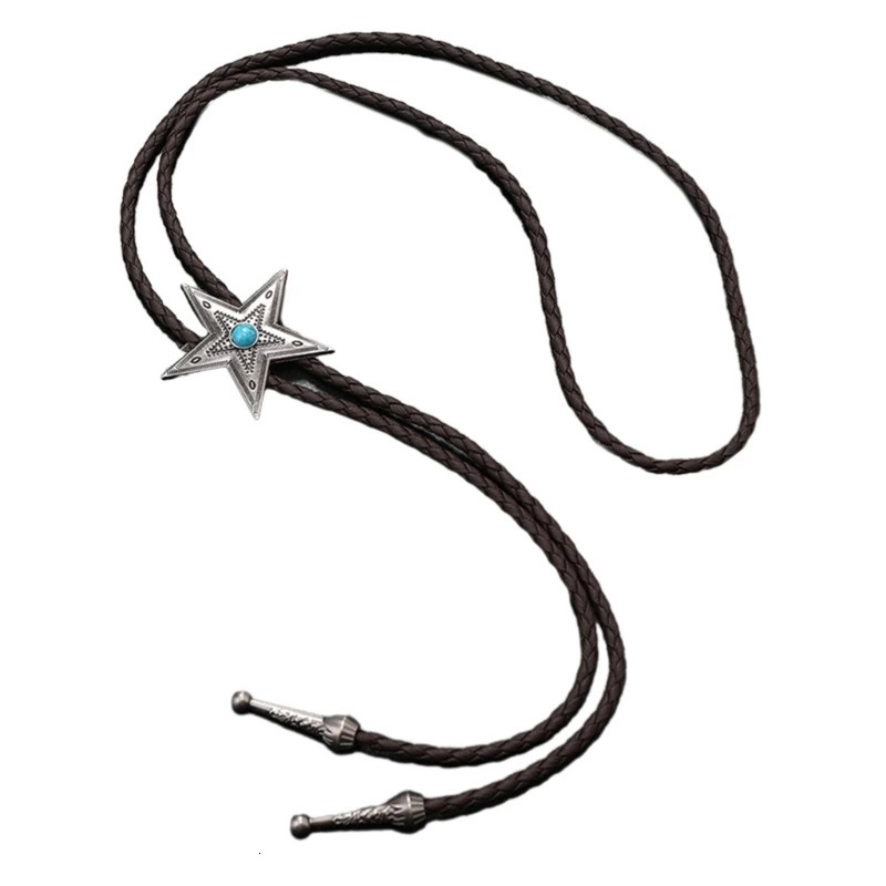 Star Shoestring Necktie Bolo Tie Cowboy Star Necktie Western Necklace 250430