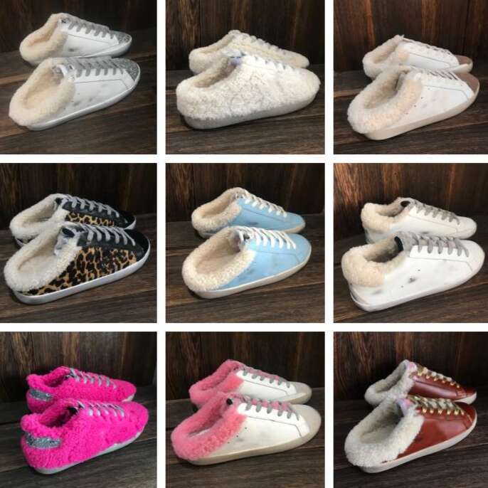 Designer slippers goldenity goosely sneakers Plush Slipon Women Winter Sneaker Classic fashion clog mule goodely gooosely ggdbs gooseshoelys Super Star Sneakers