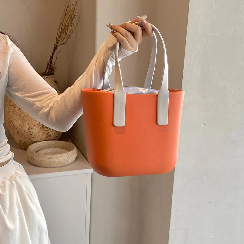 EVA Beach Burger Bag Waterproof Handbag Shoulder Bag Womens Storage Bag Fashion Womens Beach Handbag Inner Lining Bag 250427