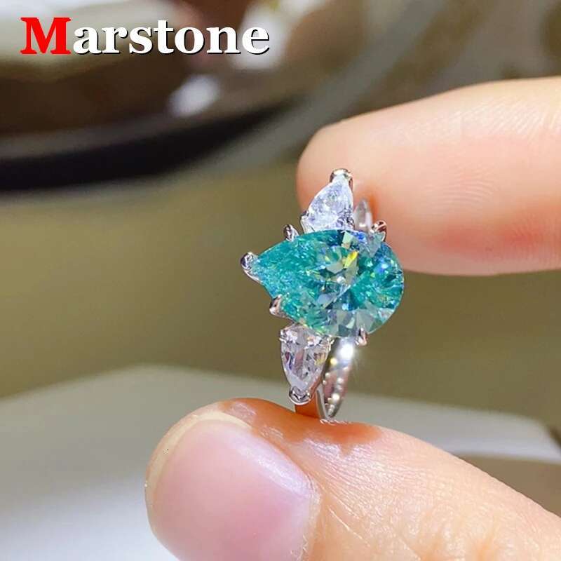 1-3CTMoissanite D Color VVS Diamond Womens Blue Green Yellow Ring S925 Silver Ring Plated White Gold Jewelry Rings for Women