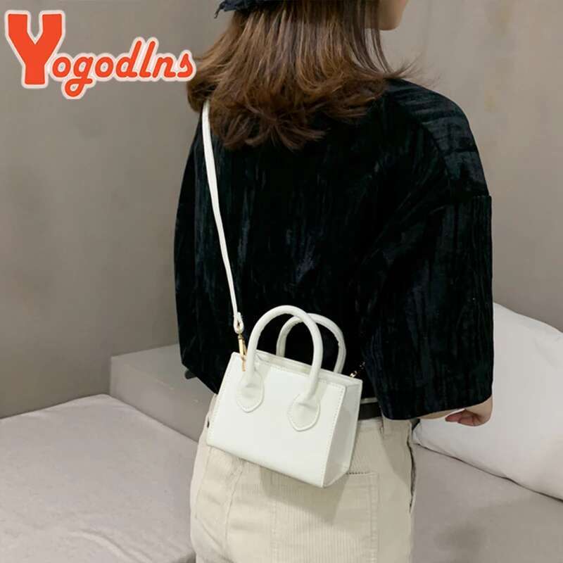Yogodlns Vintage Mini Crossbody Women PU Leather Small Messenger Elegant Shoulder Bag Designer Handbag Casual Lady Purse