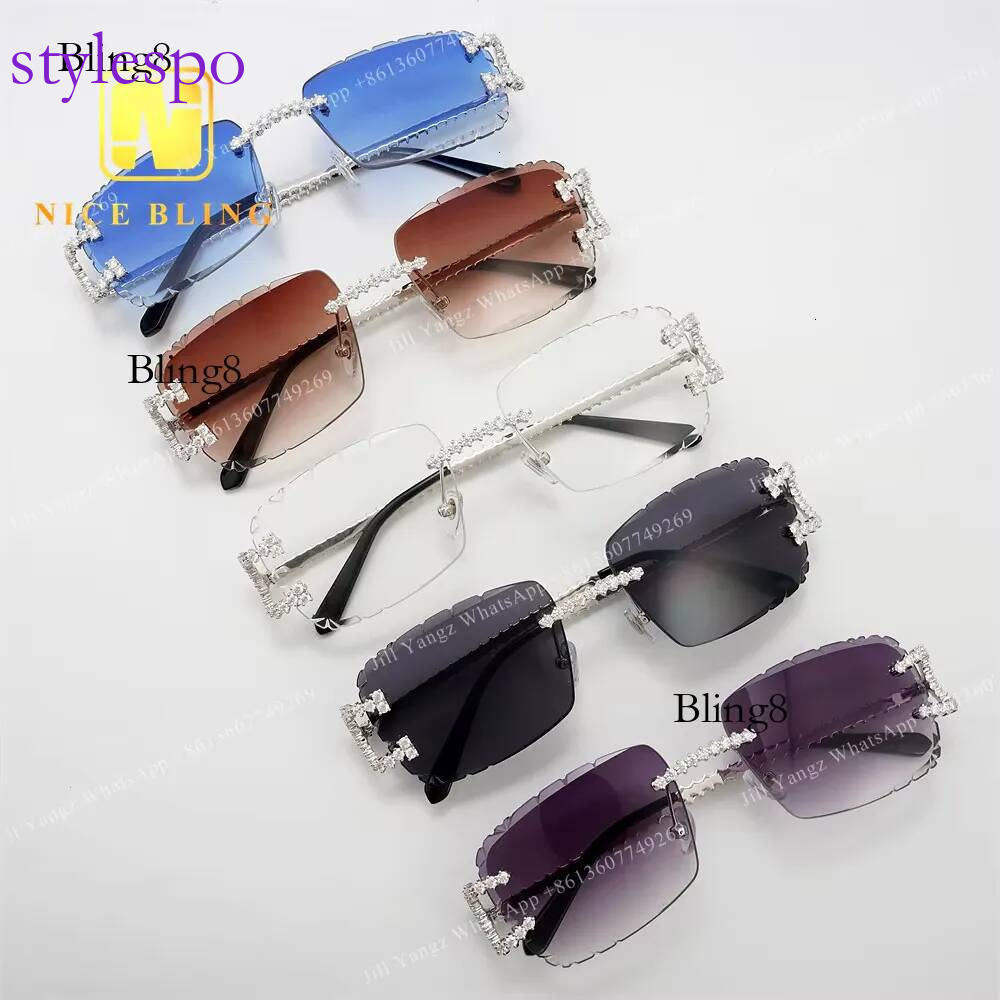 REAL HAND SET Jewelry S Moissanite Pass Dia Tester Rimless Men Iced Out Sunglasses Custom Accepted