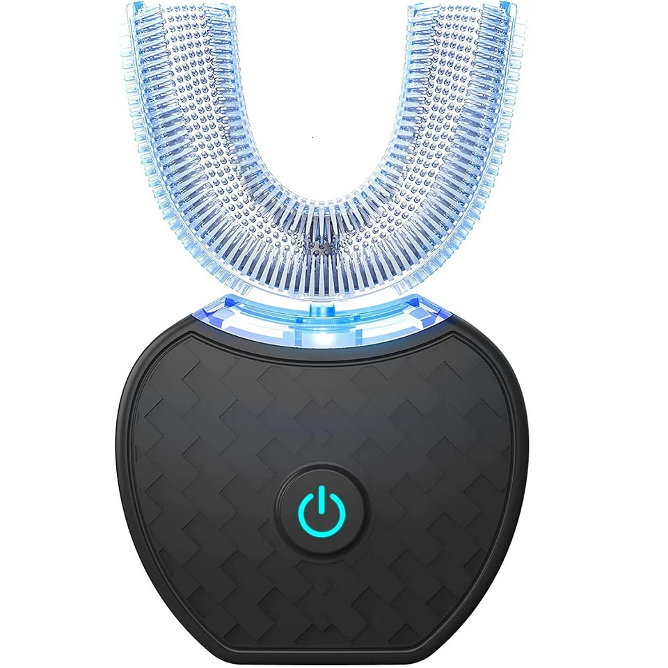 U Shape 360 Degree Automatic Lazy Sonic Electric Toothbrush Cold Blue Light Tooth Whitening Tool Ultrasonic Tooth Cleaner Brush 251126