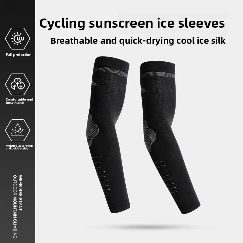 Outdoor sun protection ice sleeve Mens and womens road cycling arm sleeve seamless ice silk sun protection sleeve summer 250430