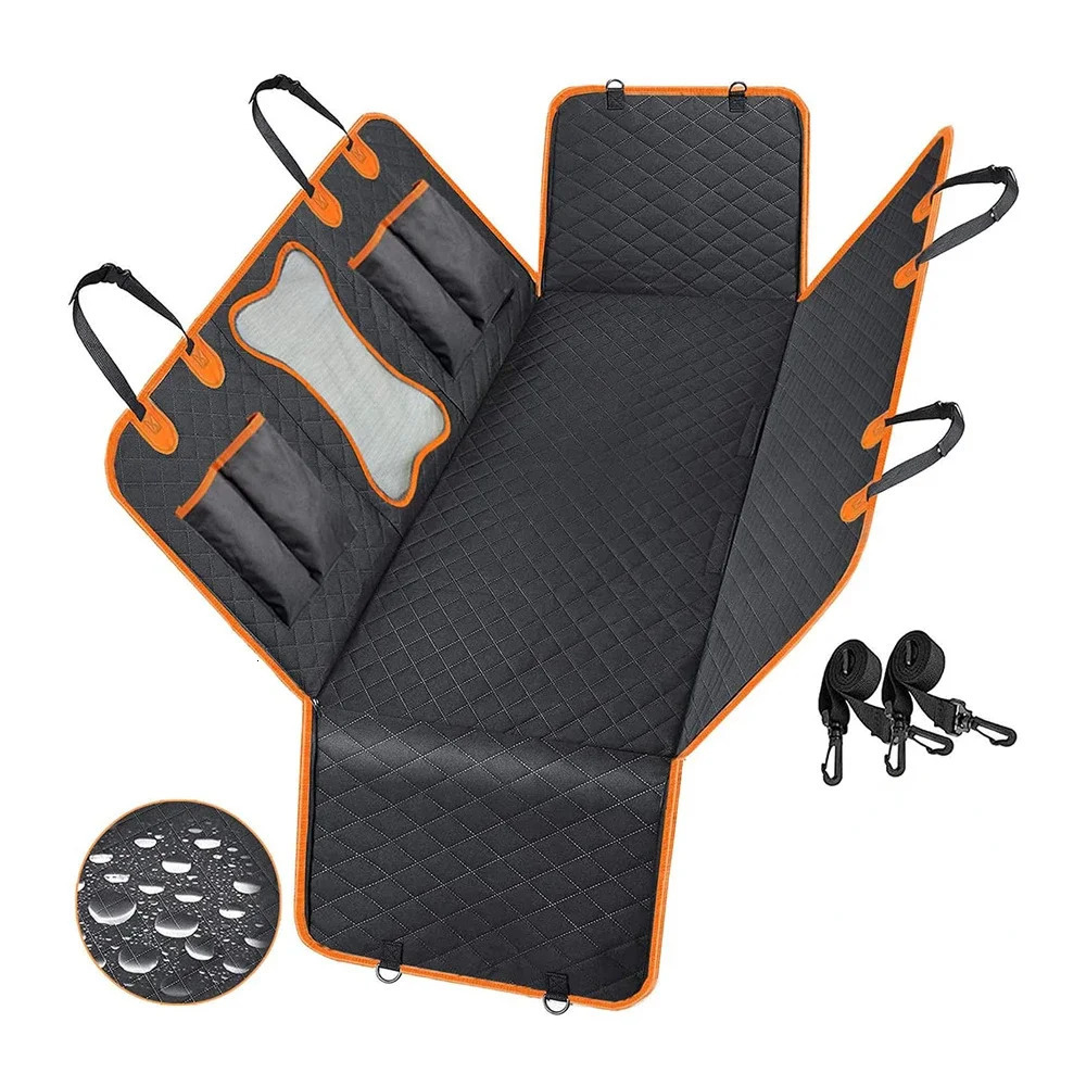DC Pet Dog Car Seat Cover Waterproof Pet Travel Dog Strap Pendant Car Rear Seat Protection Pad Dog Safety Strap 250427