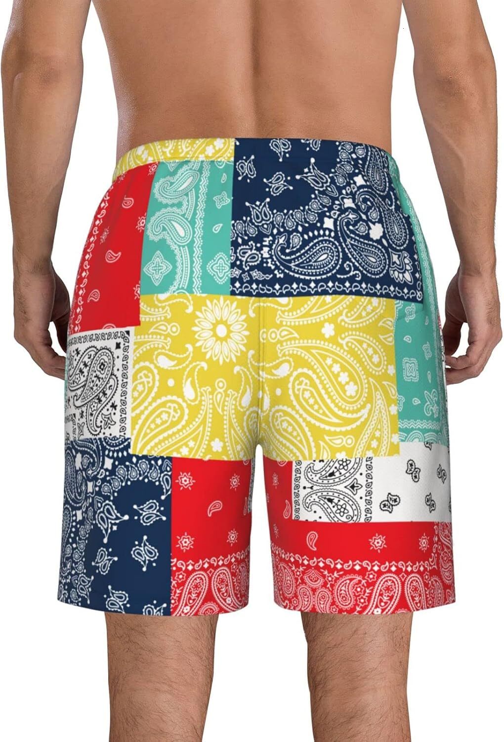 American Flag Mens Swim Trunks Quick Dry Board Shorts with , Breathable Shorts Swimwear Bathing Suits