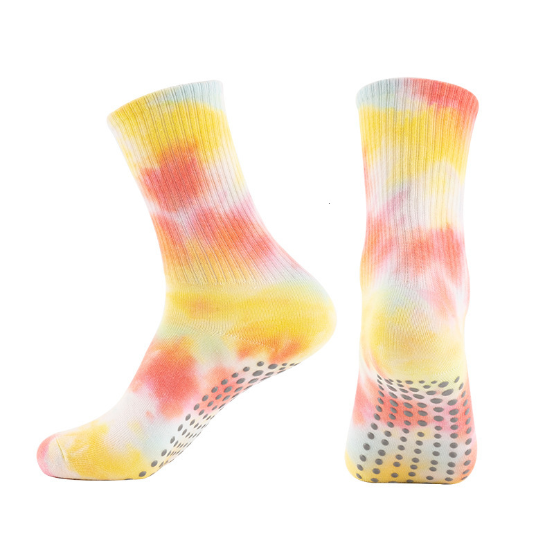 Summer thin fashion tie dye yoga anti slip indoor gym floor training dance Pilates sports socks