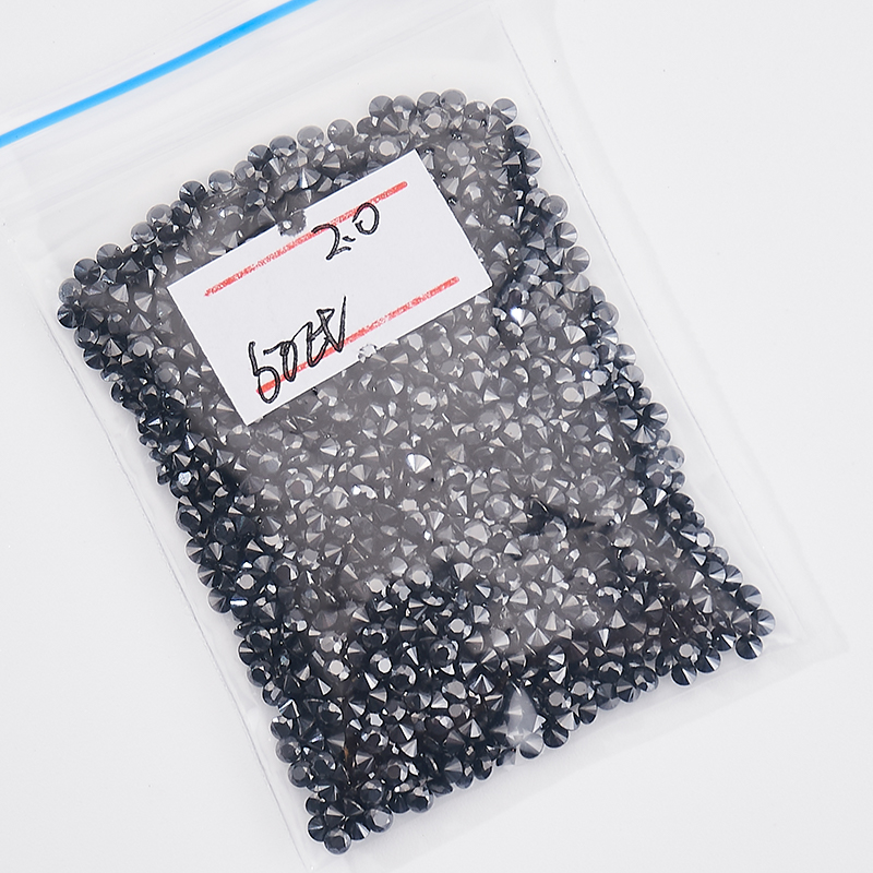 Small Size 0.7-3.0mm Melee Moissanite Stone Black Color VVS Loose Gemstone Moissanite Diamond Manufactured Beads for Jewelry Making