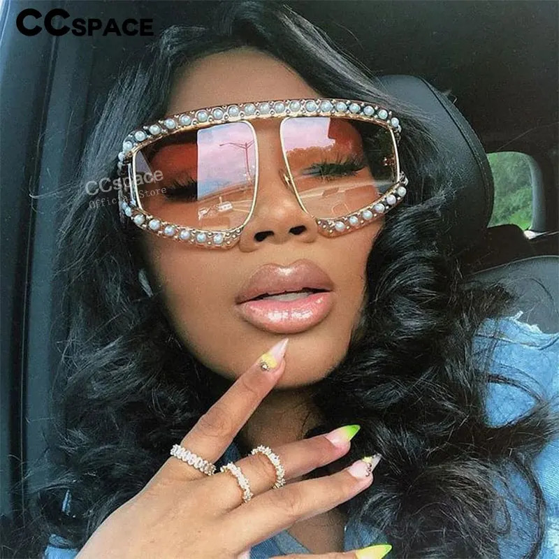 45448 Women Goggles Sunglasses Pearl Shades Red Mirror Glasses Oversized Uv400 Glasses Female 251126