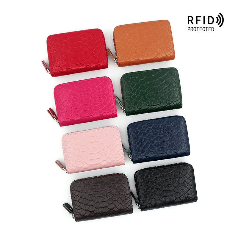 Designer Wallet Snake Skin Pattern Organ Cow Pickup Bag RFID Anti Theft Holder Clip Color Bank Card Change Certificate Package Luxury Wallet Key Pouch