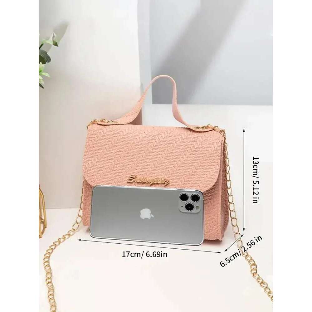 Eming Chain Square PU Leather Large Capacity Shoulder Crossbody Cell Phone Bag for Women purses and handbags
