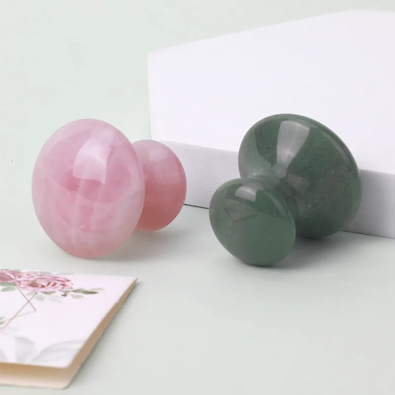 Jade Mushroom Shape Scraping Board Natural Rose Quartz Crystal Guasha Stone For Spa Relaxing Meditation Massager Skin Tool 250424