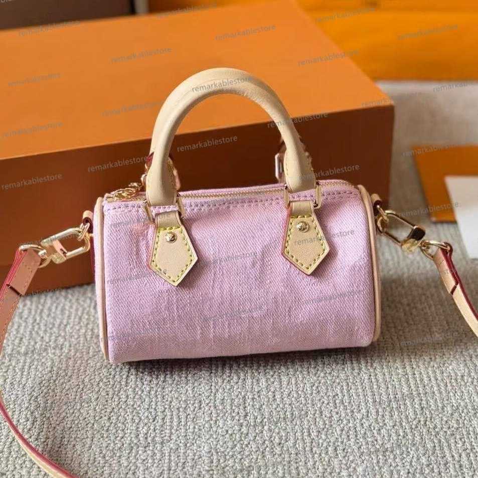 Designer pink denim Hobo Crossbody Bag jean bag nano Women Casual Underarm Handbag Shoulder Bag Vintage Female Messenger Bag High quality Bucket Bags Tote bags 7A