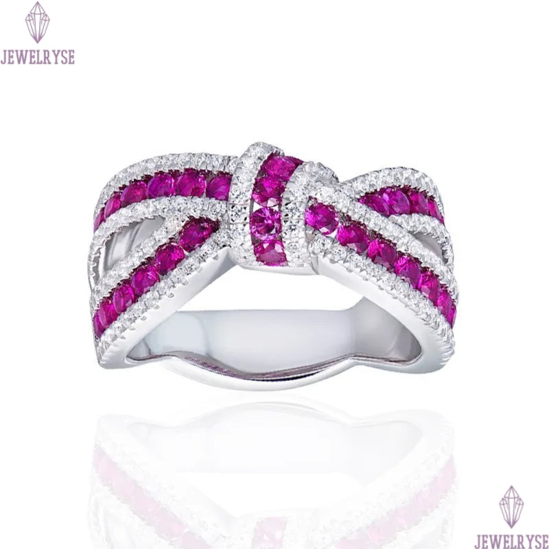 Choucong Brand Wedding Rings Classical Jewelry 925 Sterling Silver Blue Sapphire Round Cut Zircon CZ Diamond Elegant Bow Women Cross Band Ring Gift