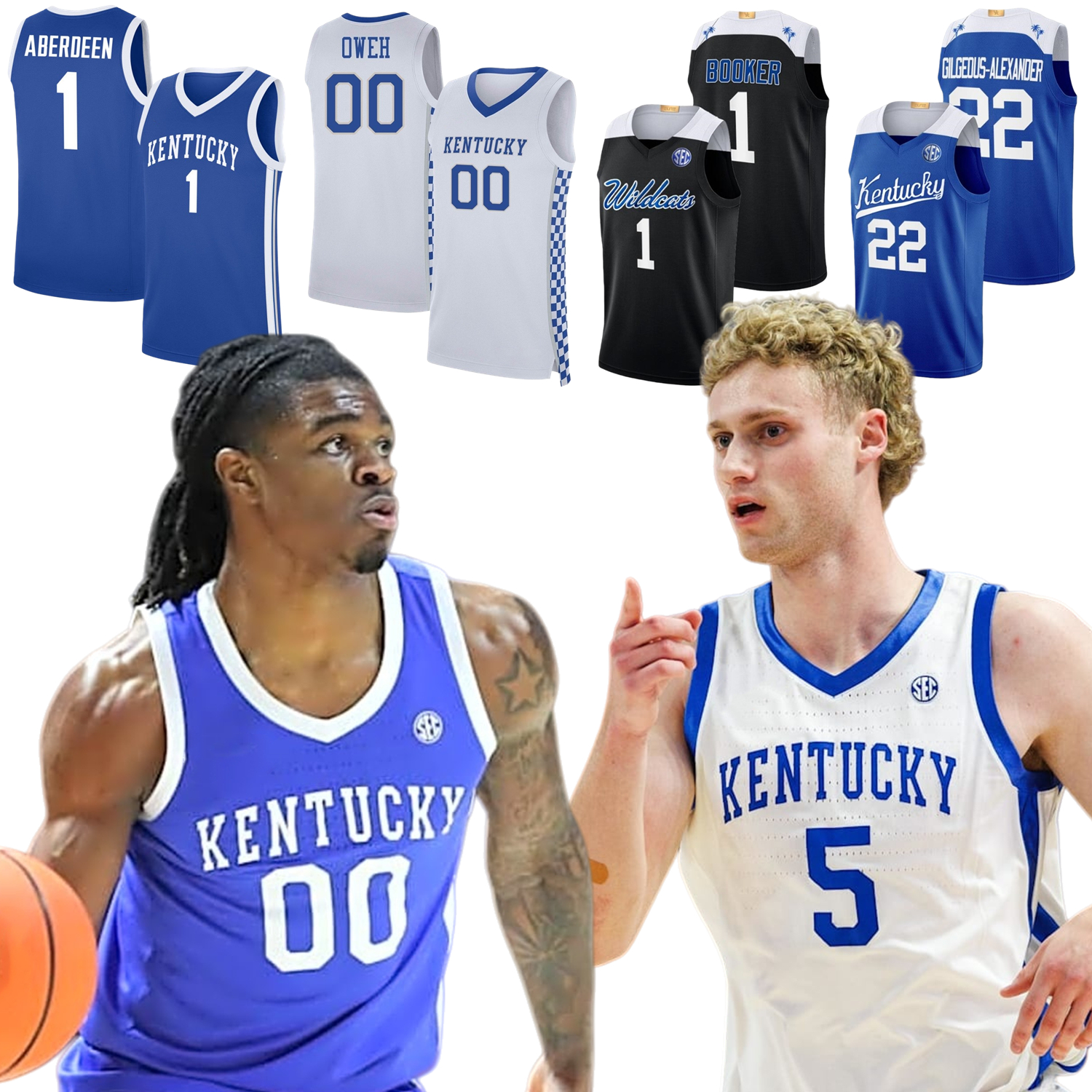 Kentucky Wildcats Basketball Jersey College Denzel Aberdeen Otega Oweh Collin Chandler Mouhamed Dioubate Malachi Moreno Jasper Johnson Lowe Jelavic Noah Youth