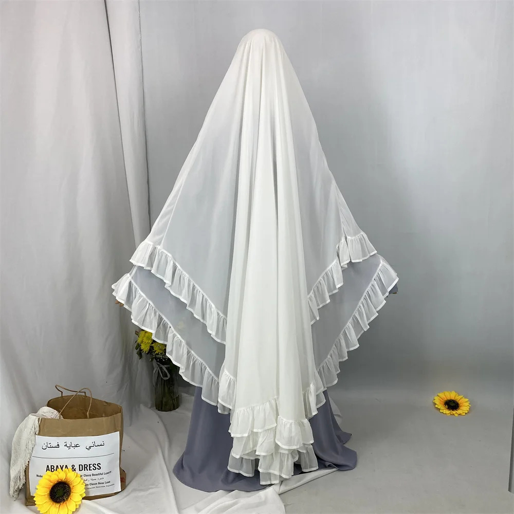 Fashion Long Khimar Plain Chiffon Muslim Women Prayer Scarf Dubai Turkish Hijabs Turban Ramadan Niqab Abaya For Women 250420