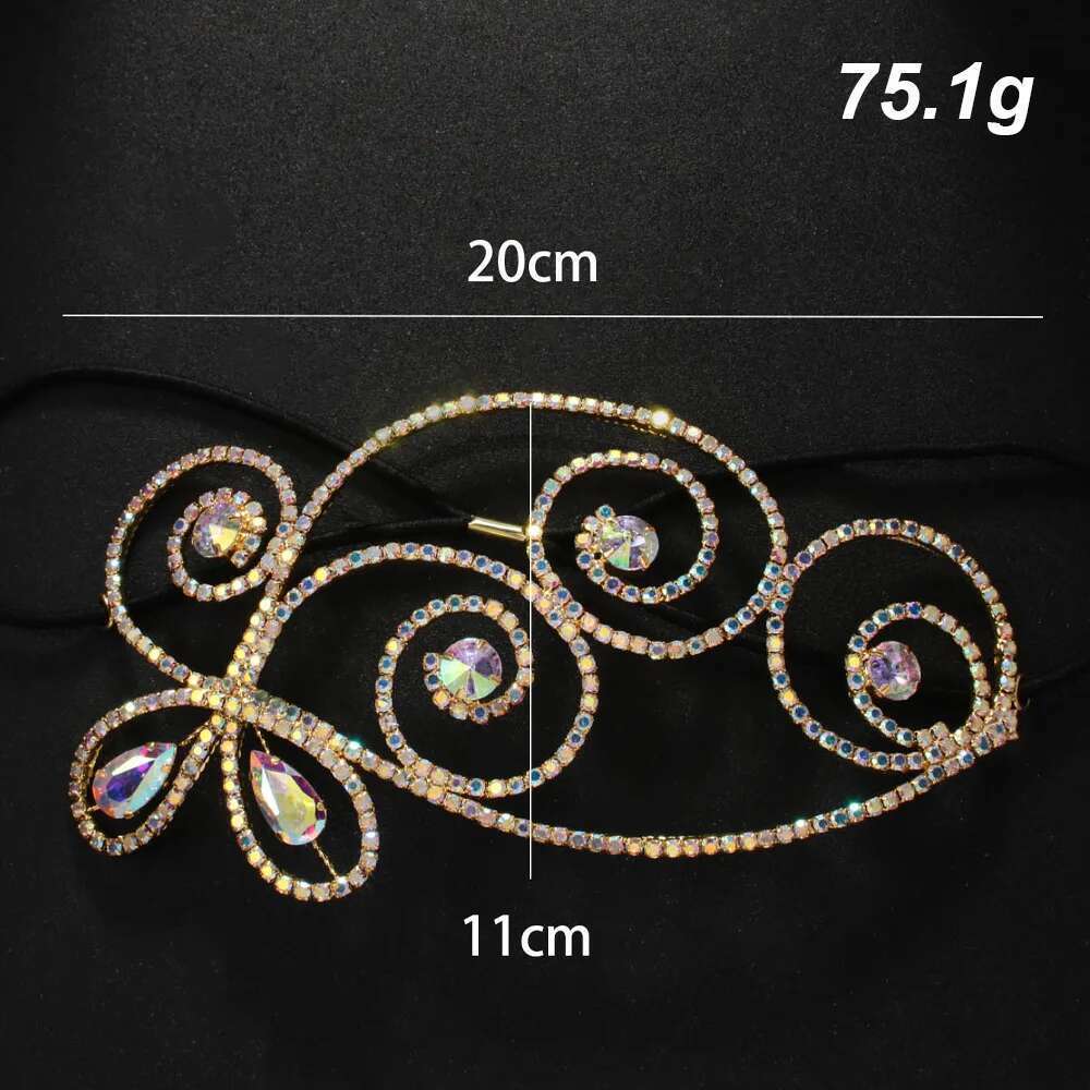Stonefans AB Color Rhinestone Headpiece Costume Jewellery Bridal Diadem New Belly Dance Tiara Ballroom Hair Piece Crystal