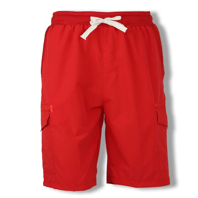 Summer mens loose elastic waist plus size casual cargo tactical shorts suitable for outdoor jogging 250425