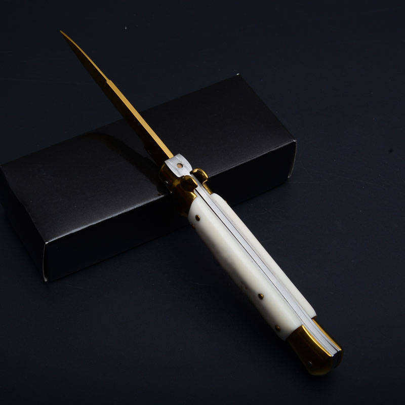 5Models 9'' Inch Stiletto Mafia Folding Knife 3.77'' 440C Blade, Acrylic Handles