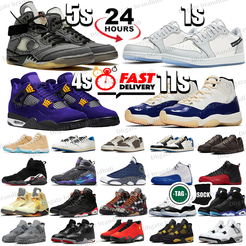 With Box 4s 5s 11s basketball shoes 4 Black Cat 11 Gamma Pearl H-Town Taxi Varsity Red Pearl Pink Canyon Purple Orchid Thunder men women sneakers trainers sports shoe