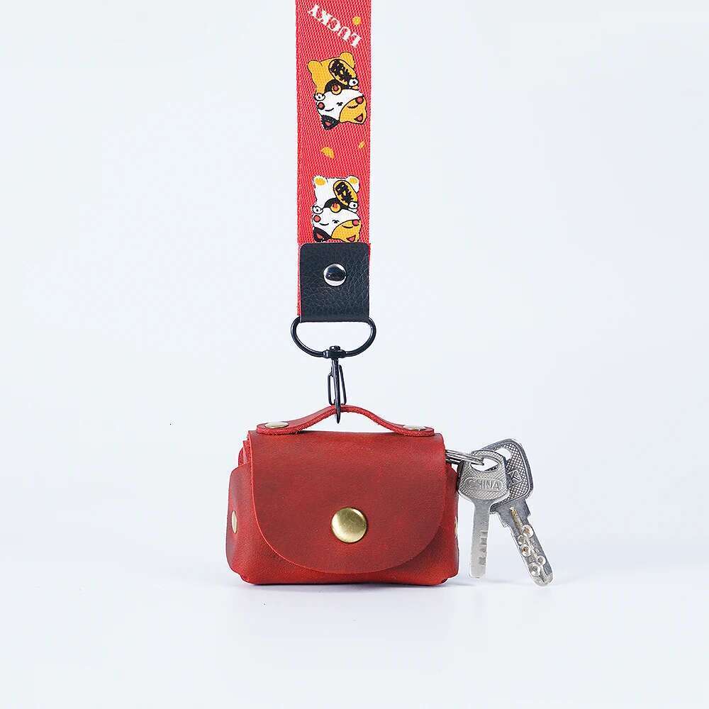 Portable Small Coin Purse Genuine Leather Storage Bag Vintage And Exquisite Key Wallet For Women & Men