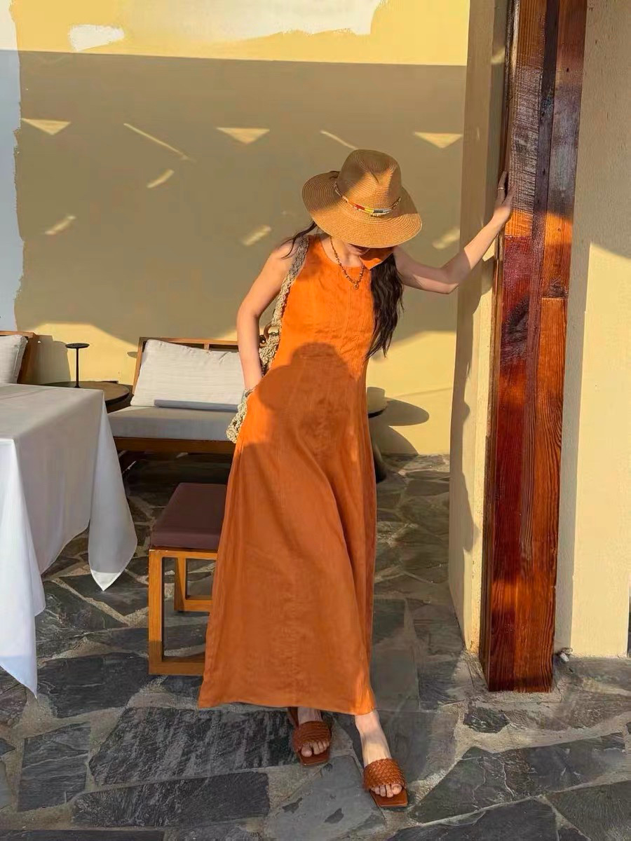 2025 flax dress Fashion Week Show Customized Fashion Tailored clothing womens Fashion Paris.M344