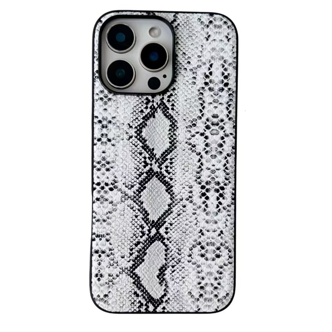 Leopard Leather Texture Phone Case iPhone 17 Pro Max Snake Print Compatible with Apple 16 Pro Fashion Matte Protective Case