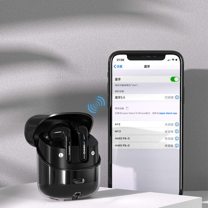 DX16 Bluetooth Headset 2 Pairs Backpack Appearance Power Digital Display Ultra-Long Battery Life HIFI Sound Quality TWS Wireless